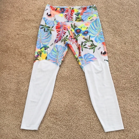 Nike Pants - NIKE Size XL tropical print high intensity tights